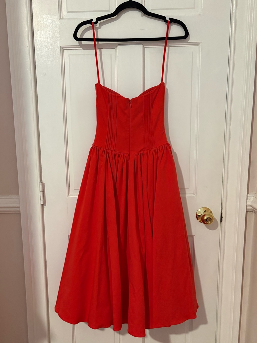 House of CB Red Elizabeth Strapless Midi Dress with Corset Bodice - Picture 6 of 8